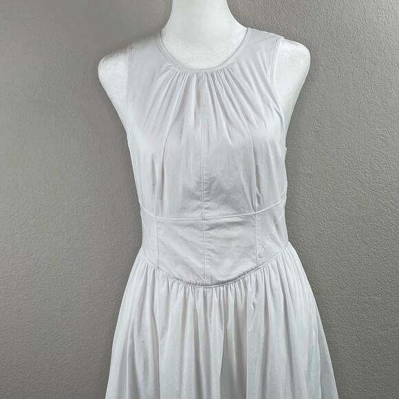 Cinq A Sept White Benita Double Bow Back Sleeveless Crewneck Midi Dress 2 NWOT - Picture 5 of 16